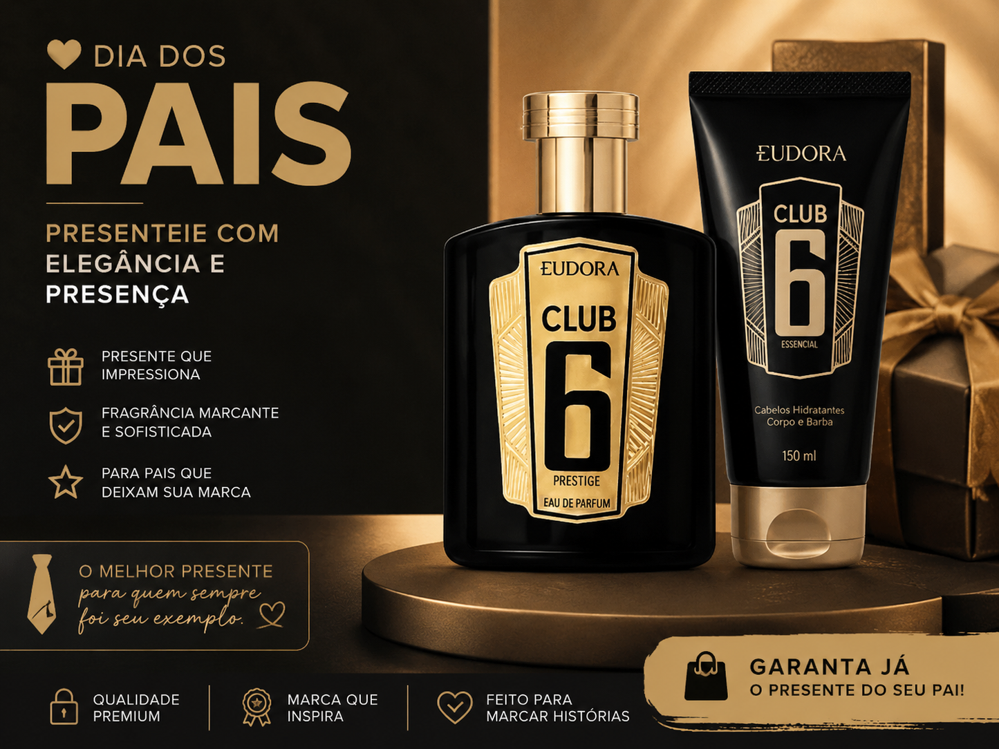 Combo Club 6 Prestige Eau de Parfum 95ml + Loção Corporal 150ml