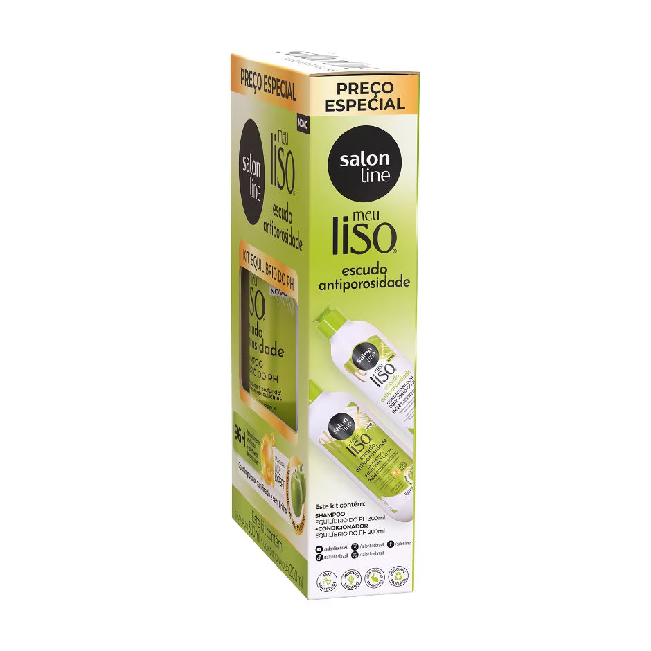 Kit Shampoo 300ml + Condicionador 200ml Meu Liso Escudo Antiporosidade