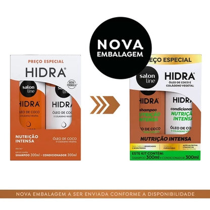 Kit Shampoo e Condicionador Hidra Óleo de Coco Salon Line 300ml