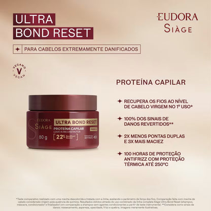 Leave-In Reconstrutor Proteína Capilar Siàge Ultra Bond Reset 80g - Eudora