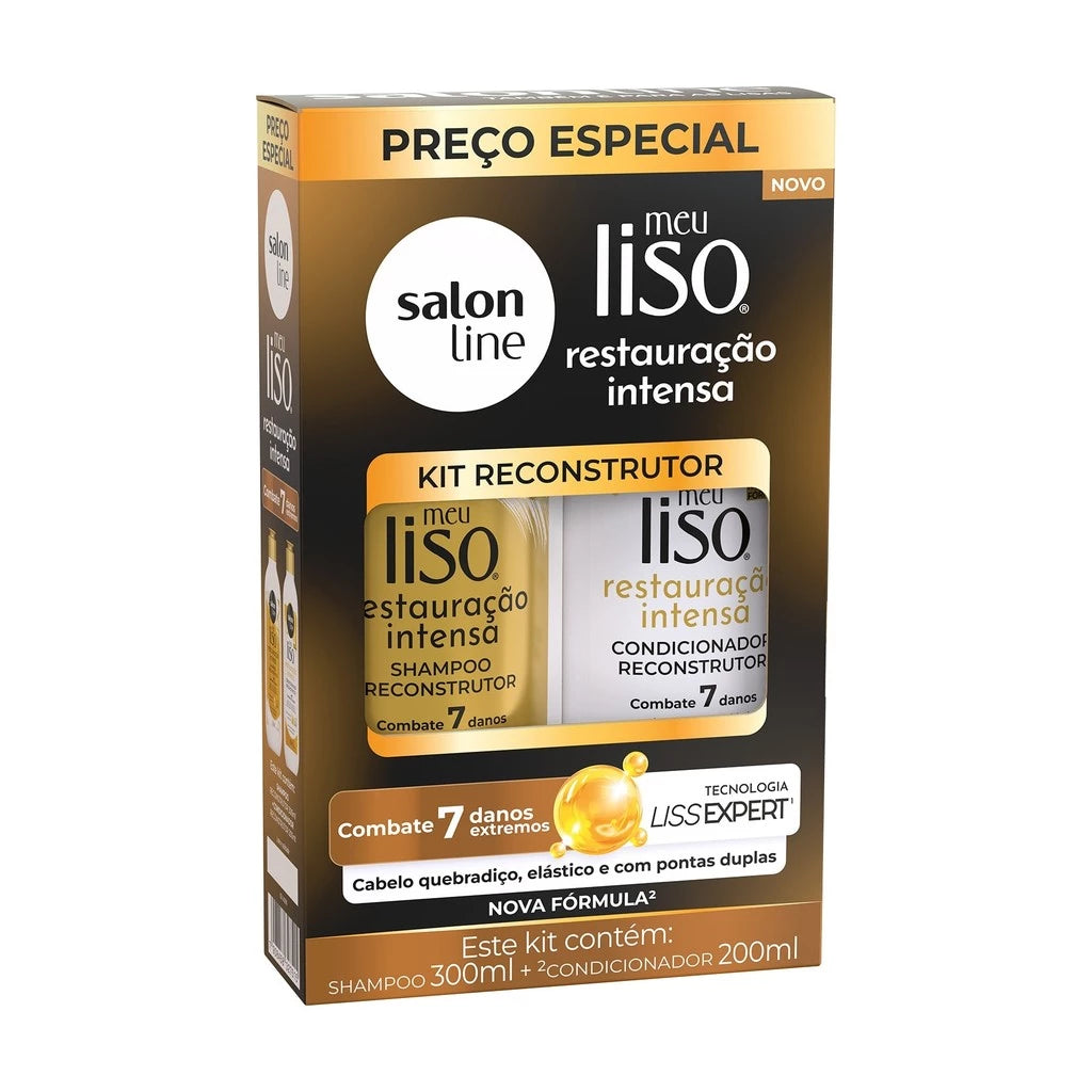 Kit Shampoo 300ml + Condicionador 200ml Meu Liso Restauração Intensa